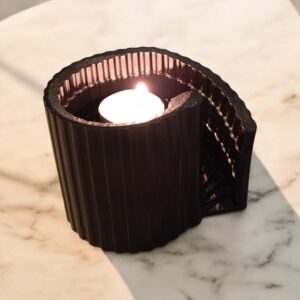 Porte-bougie noir design “Éclipse” – Élégance en résine