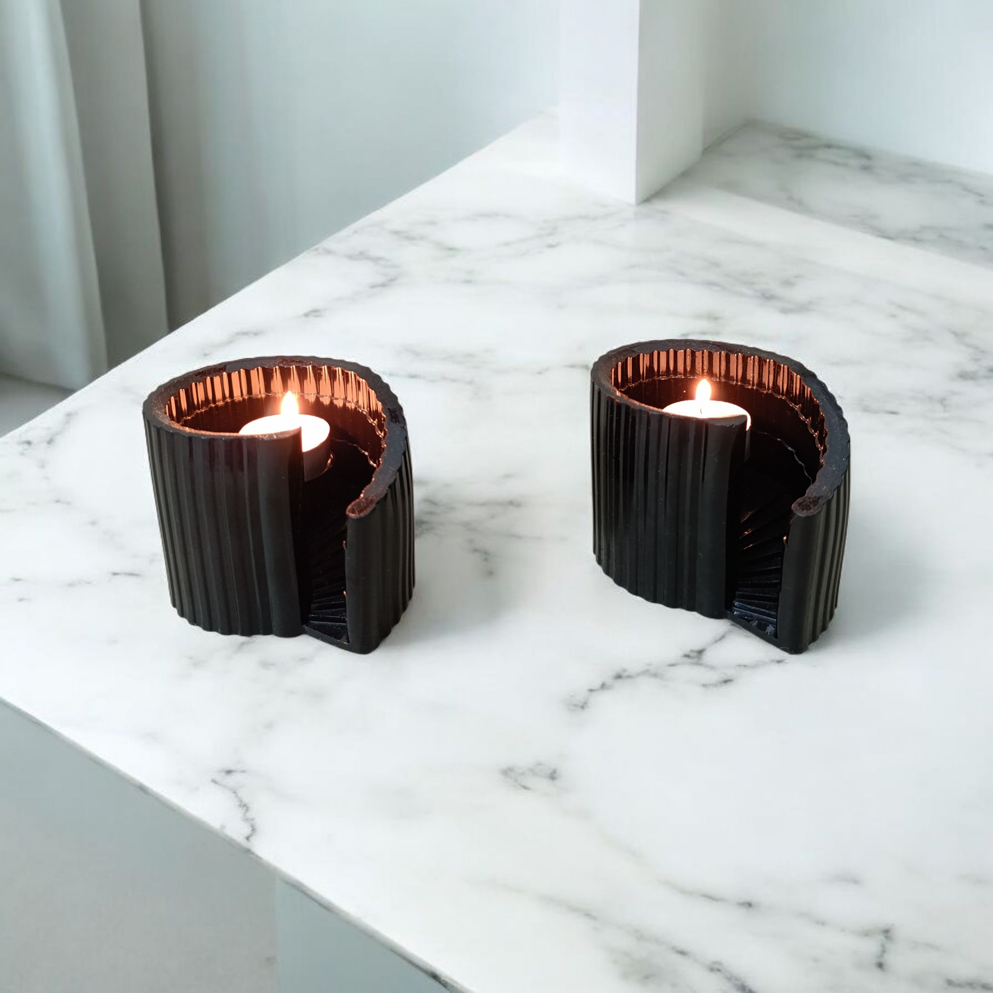 Porte-bougie design “Éclipse” – Élégance en résine – Image 3