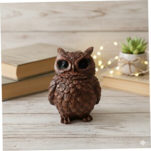 "Sculpture Hibou Déco en Résine Haute Qualité - Style Boho & Nature"